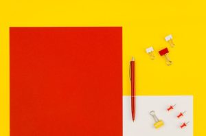 top-view-pen-paper-clips_23-2148425985